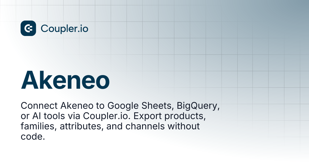 Akeneo | Sources | Coupler.io Help Center