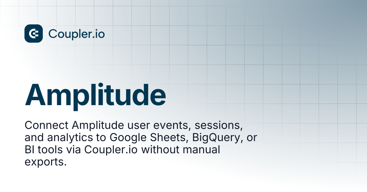 Amplitude | Sources | Coupler.io Help Center
