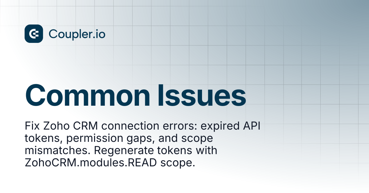 Common Issues | Sources | Coupler.io Help Center