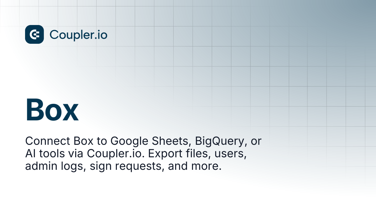 Box | Sources | Coupler.io Help Center